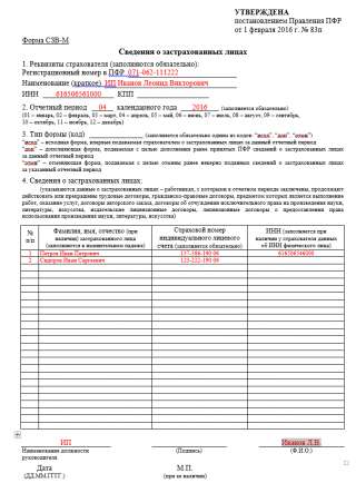 Декларация по СЗВ-М