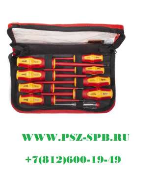 Набор диэлектрических отверток VDE, с профилями шлиц, крест и позидрив, 9 шт., серия «ПРОФИ»