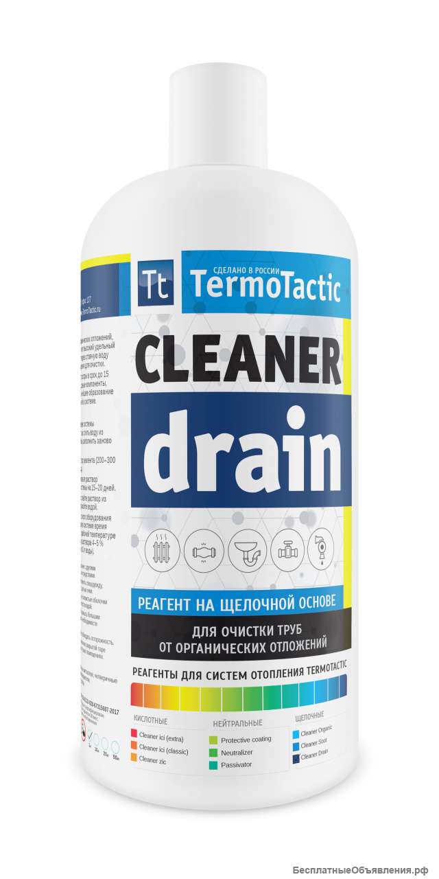 Средство для очистки труб и устранения засоров TermoTactic Cleaner Drain 1 л