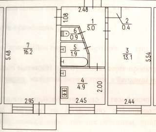 2 ком. квартиру по ул. Смелянская в р-не ж/д вокзала на 2 этаже 5-этажного кирпичного дома Пл