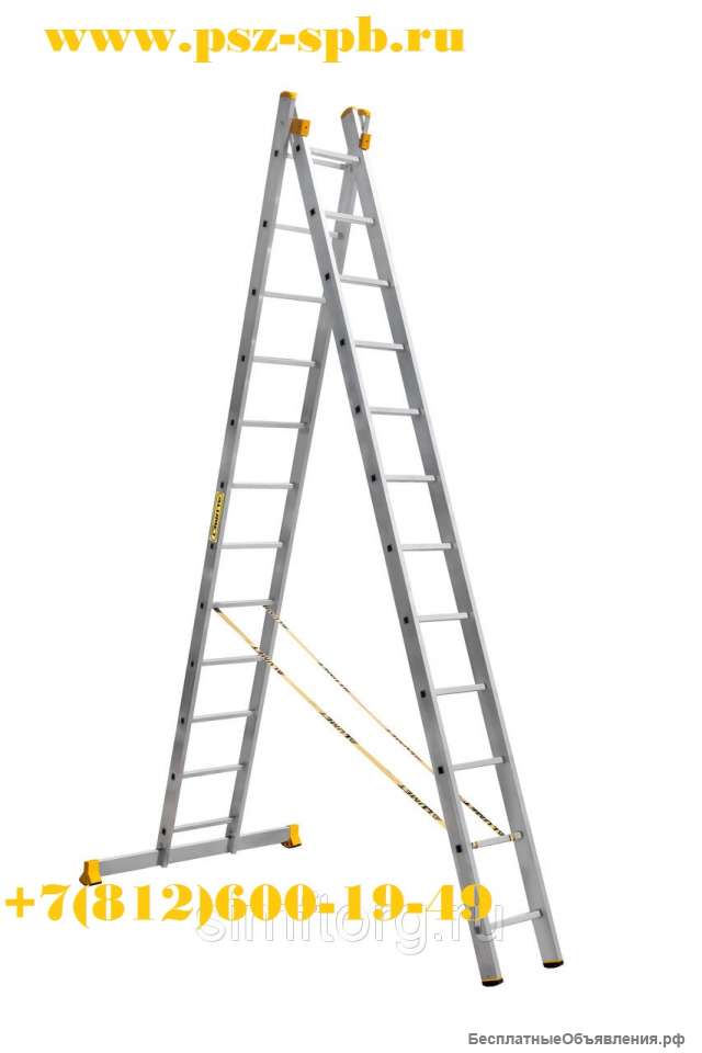 Лестница универсальная алюминиевая 3х12 ступ