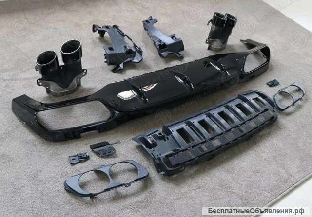 Диффузор AMG 53 S с черными насадками Mercedes 213