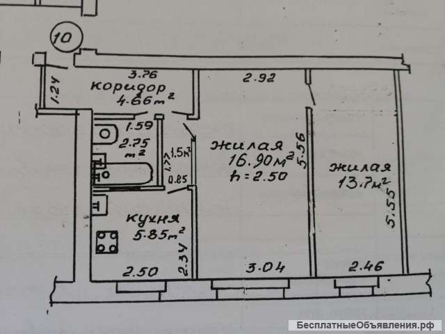 Квартира в Беларуси: 2-х комн. 45.5 м2. в кирпичном 2-х этажном доме.