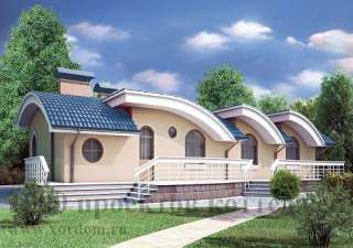 Одноэтажный кирпичный дом в стиле модерн на 4 спальни