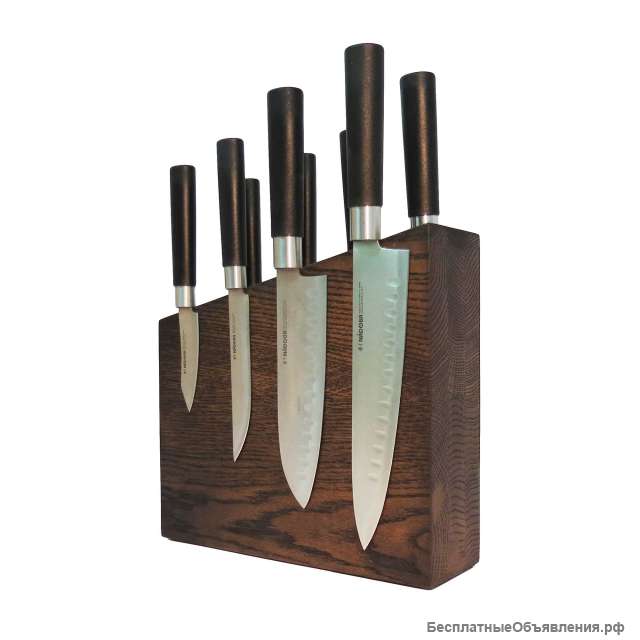 Дизайнерская подставка для 8-ми ножей из дерева