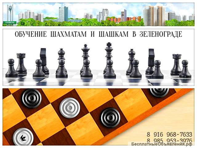 Обучение, уроки игры в шахматы и шашки в Зеленограде и области