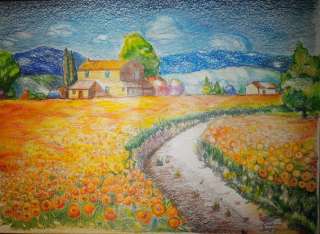 Рисунок акварельными карандашами