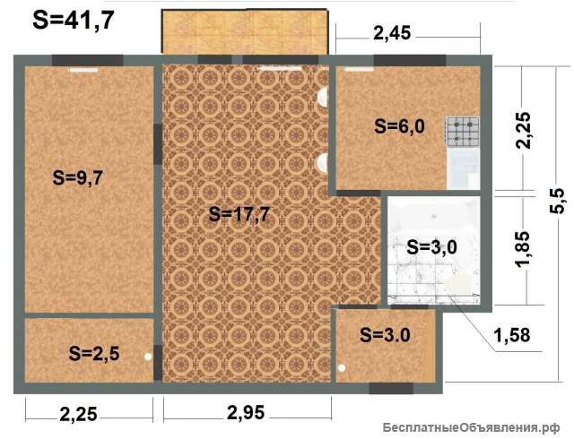 Кооперативная двушка на Западной