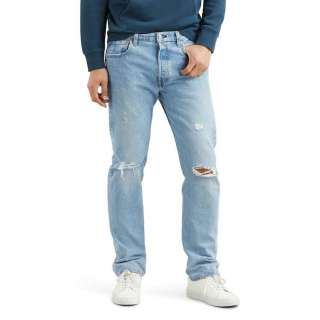 NEW Men's Levi's 501 Jeans Original Fit Stretch Distressed size 44x30