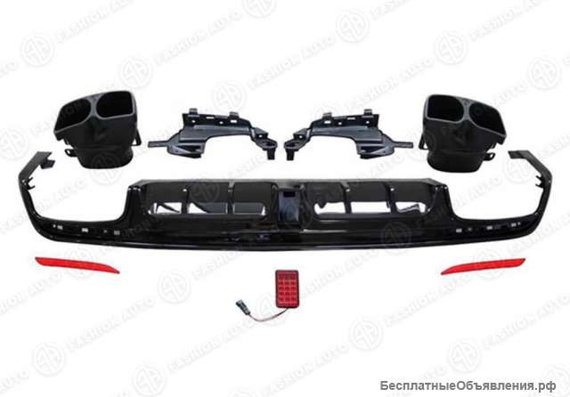 Мерседес 222 диффузор с насадками BRABUS Mercedes S 222 W 222