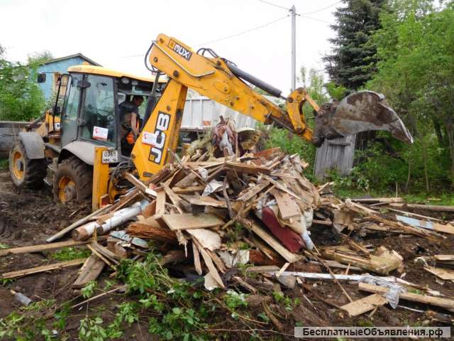 Снос дома, планировка участка, уборка мусора
