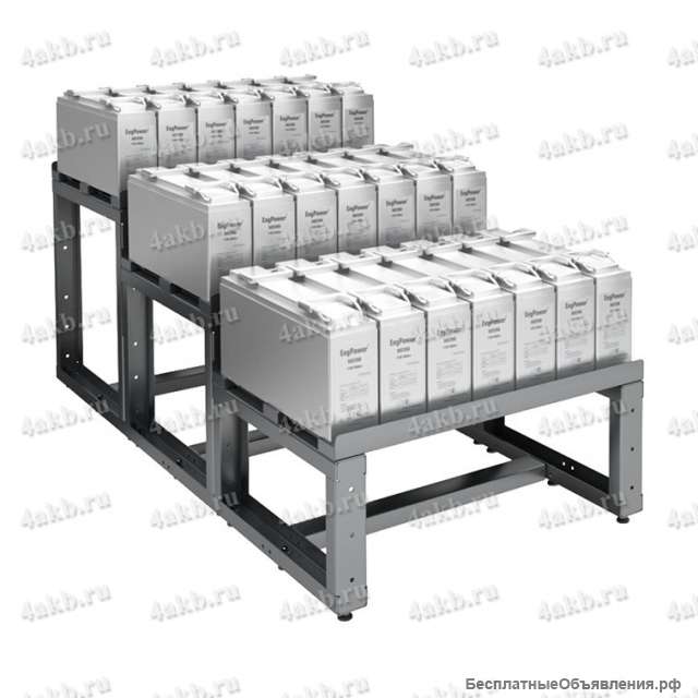 Трехрядный трехуровневый аккумуляторный стеллаж серии КРОН-АКС-123 в Москве