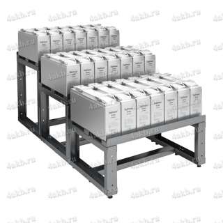 Трехрядный трехуровневый аккумуляторный стеллаж серии КРОН-АКС-123 в Москве