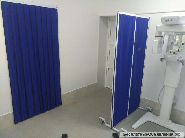 Штора рентгенозащитная ШтРЗ-1 раздвижная на роликах