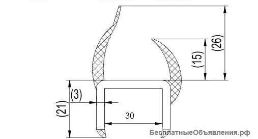 Профиль уплотнительный дверной ПВХ 30мм