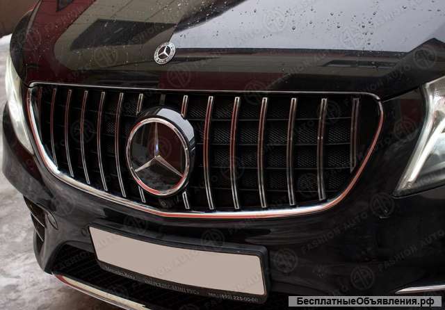 Мерседес в класс решетка радиатора mercedes v-klasse решетка gt хром