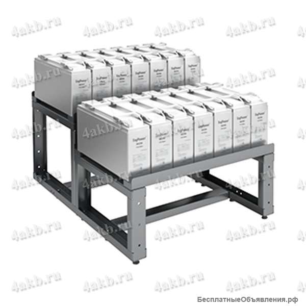 Двухрядный двухуровневый аккумуляторный стеллаж серии КРОН-АКС-12