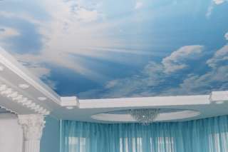 Натяжной потолок небо с облаками в Бишкеке