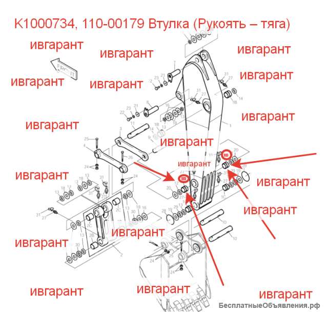 K1000734, 110-00179, K1037850A, 131004-00024A Втулка