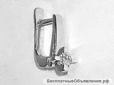 Серьги золотые 585 с натуральными бриллиантами