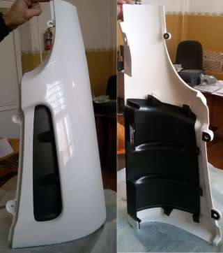 Накладка кабины Daewoo Ultra Novus левая пластик (белая)