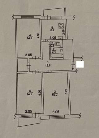3-комнатная квартира рядом станция метро "Дарница"