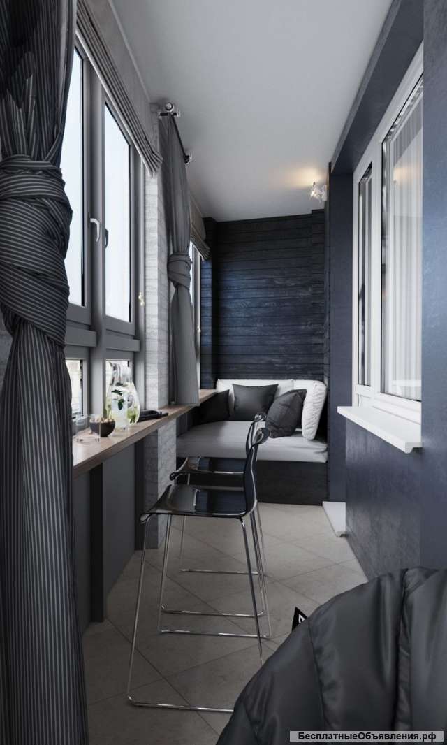 Балкон под ключ. Утепление, остекление, обшивка