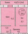 1-ком.кв. ул. Ратной Славы, 21