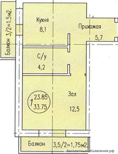 1-ком.кв. ул. Ратной Славы, 23