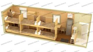 Жилой блок-контейнер с туалетом, душем и кухней