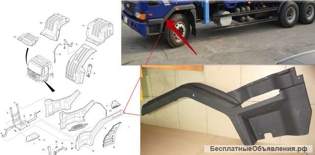 Накладка подножки левая Daewoo Ultra Novus