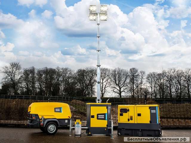 Передвижные компрессоры, генераторы и осветительные мачты Atlas Copco
