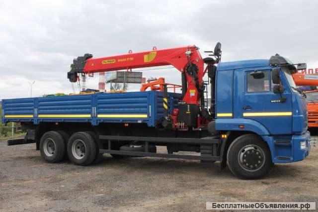 Камаз 65117 бортовой с КМУ Kanglim 1256 7 тонн
