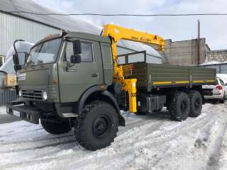 Камаз вездеход 43118 евро 2 военный, новый, бортовой с КМУ Soosan 514