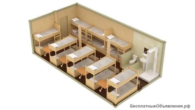 Жилой блок-контейнер с санузлом и душем заказать в Москве