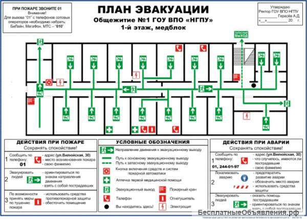 План эвакуации согласно ГОСТ 12.2.143