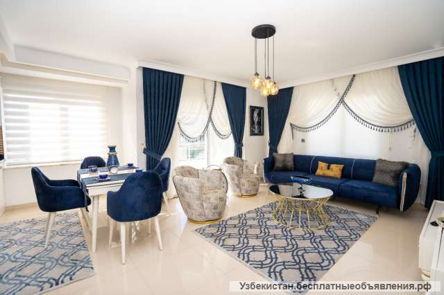 Квартира 2+1, 115,6 м2. с новой мебелью и техникой в Махмутларе, Аланья, Турция.
