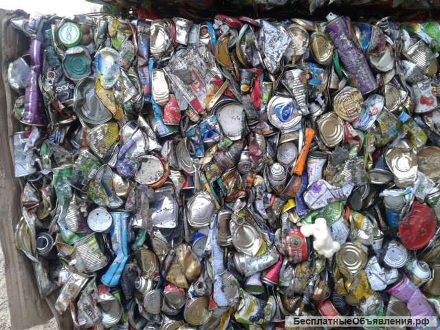 Металлолом 60 тонн, банки жестяные прессованные