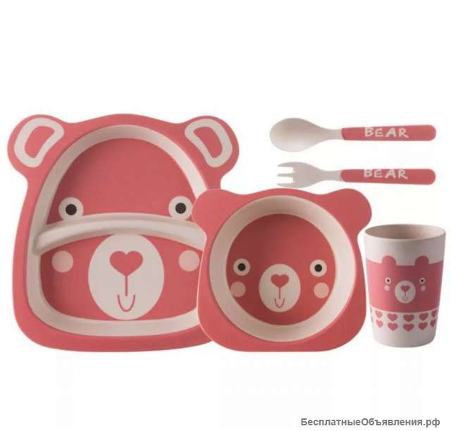 Детская эко посуда из бамбука