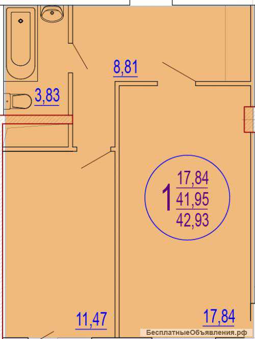 1 к.кв. без риэлторских %. от подрядчика