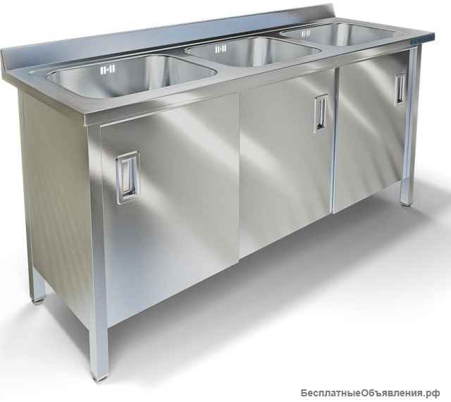 Мойка хирургическая 1-местная из нержавеющей стали AISI 304 на каркасе