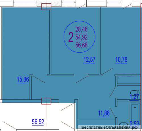 2 к.кв. без риэлторских %. от подрядчика