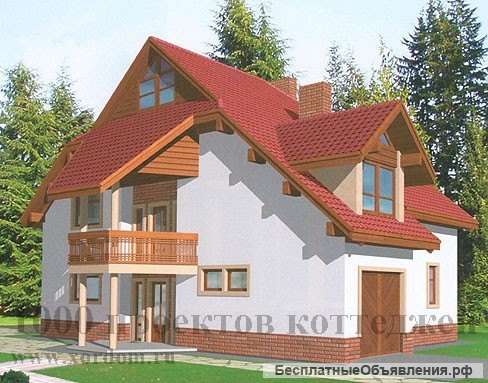 Мансардный дом 15х15 м с подвалом