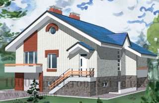 Проект коттеджа с мансардой и цокольным этажом