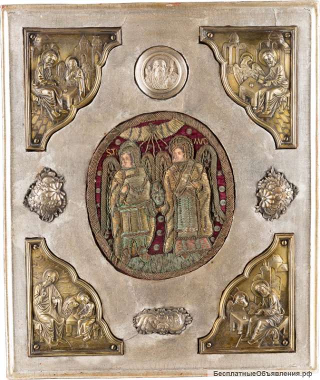 Старинный набор накладок для напрестоьного Евангелия. Россия, XIX век.