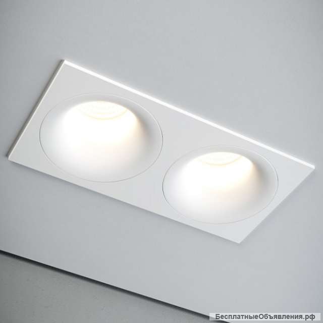 Светильник встраиваемый single 2 ld white/frame white