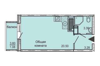 Квартира-студия 29 м² url number 2171338