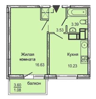 1-комнатная квартира 35 м² url number 2172134