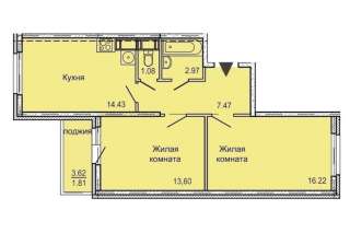 2-комнатная квартира 58 м² url number 2172141