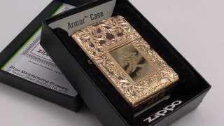 Zippo Lighter Chinese Love Polished Brass Armor Case